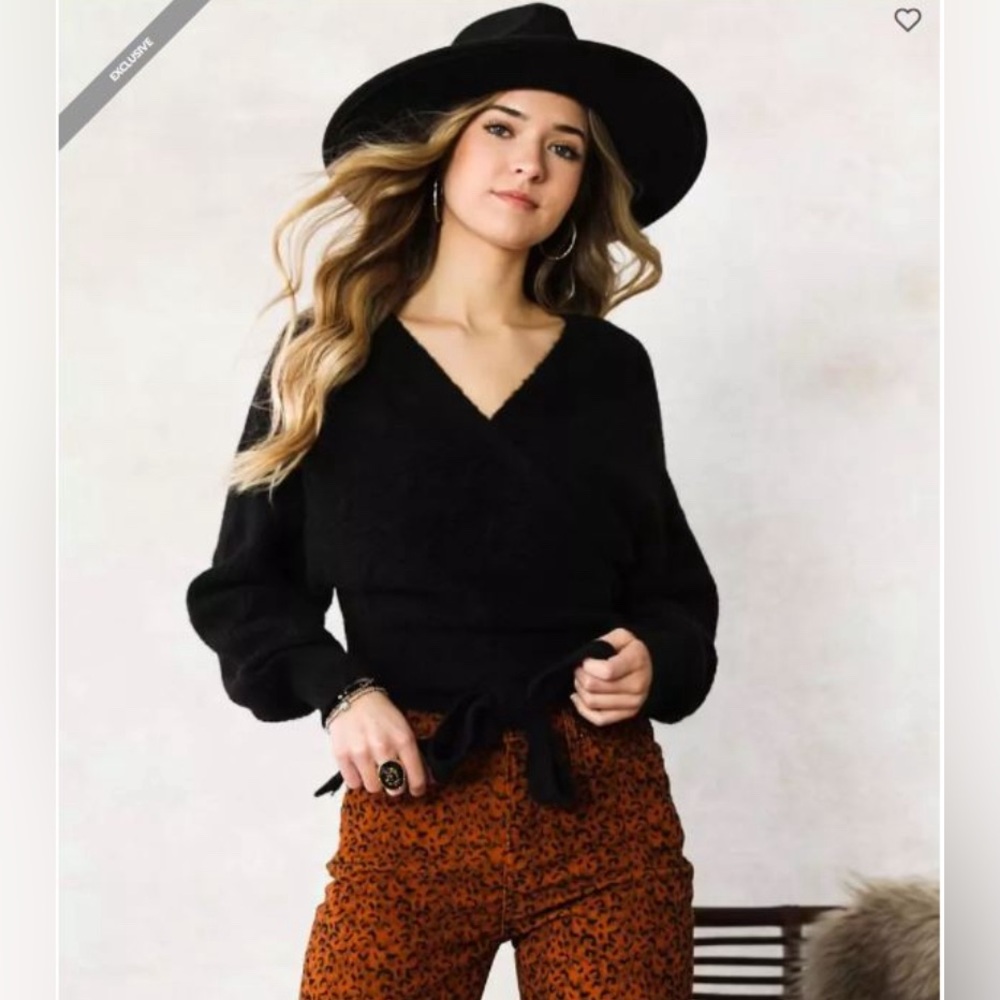 Wrap tie sweater